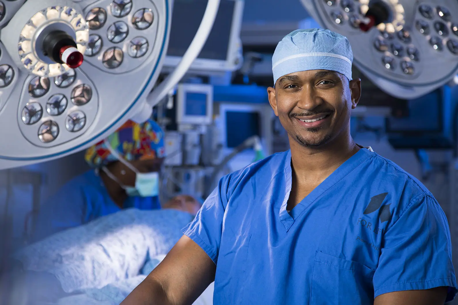 A medical professional in an operating room